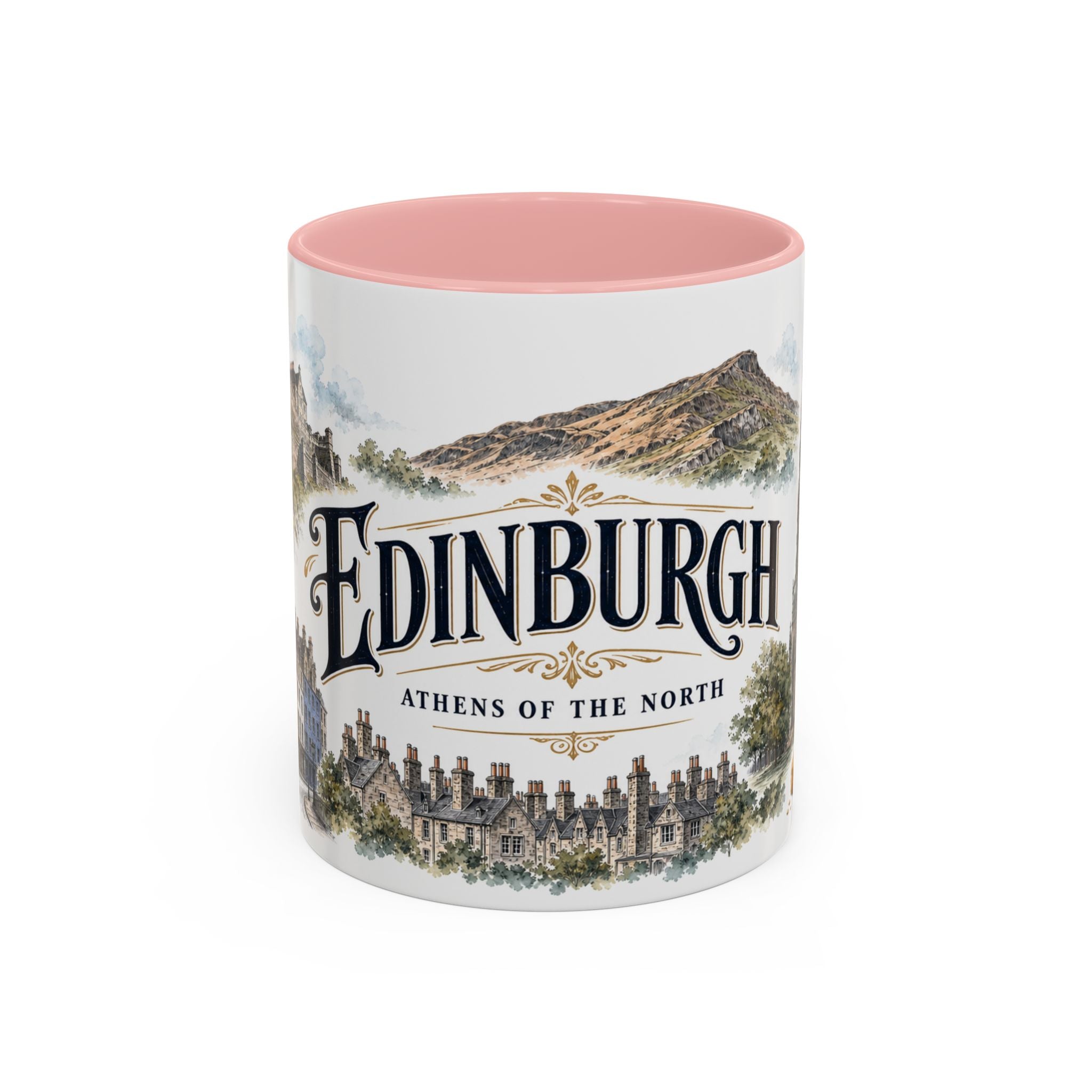 Edinburgh Coffee Mug | United Kingdom Travel Souvenir | Vintage Illustrated City Gift | 11 oz 15 oz Accent Mug