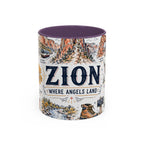 Zion National Park Coffee Mug | Hiking Camping Nature Gift | Accent Color Ceramic 11oz 15oz