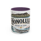 Honolulu Coffee Mug | United States Travel Souvenir | Vintage Illustrated City Gift | 11 oz 15 oz Accent Mug