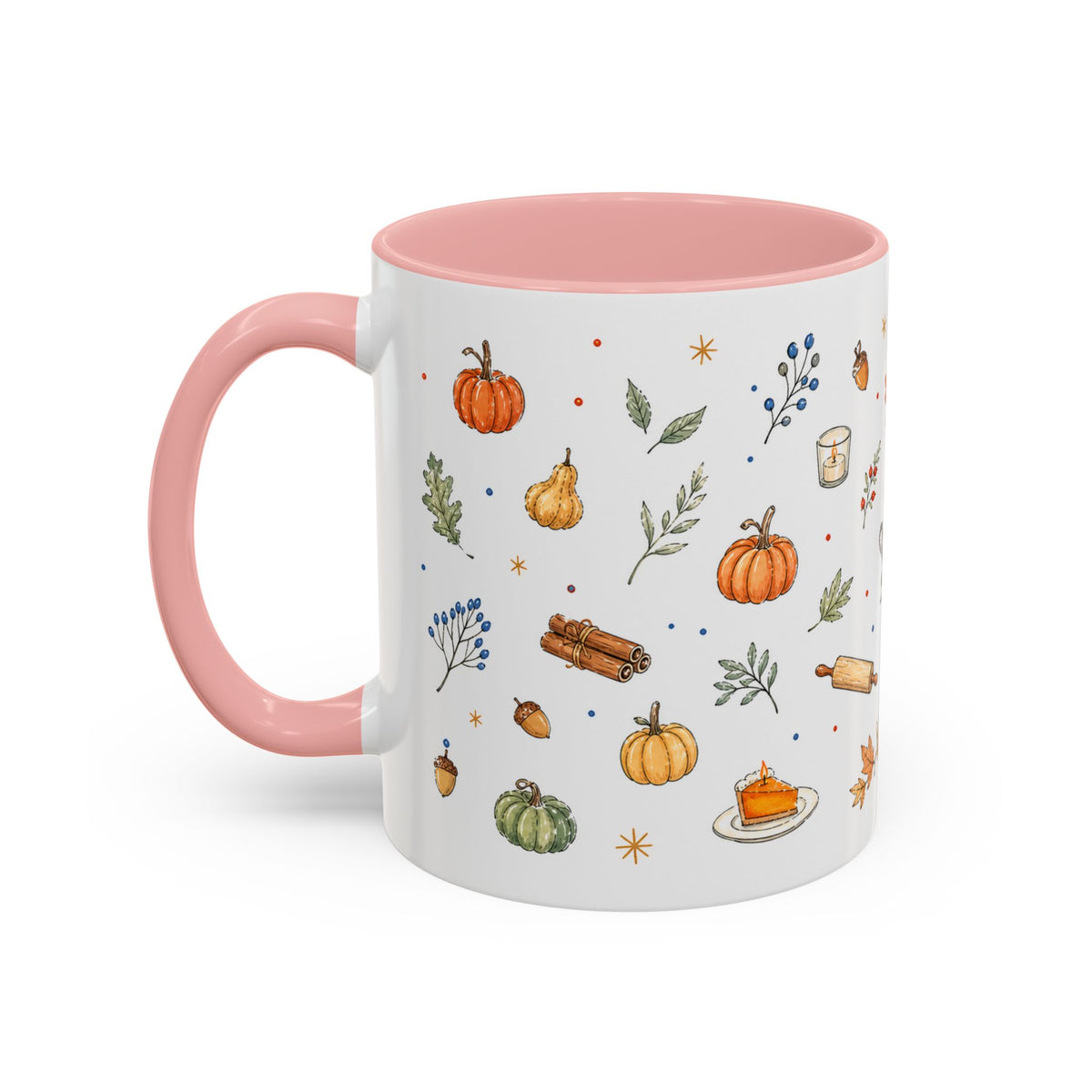 Thanksgiving Baking Mug | Watercolor Autumn Gift | Pumpkin Pie Accent Coffee Cup 11oz 15oz