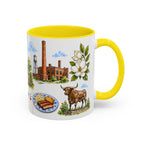 Durham Illustrated Travel Mug | City Souvenir Accent Coffee Mug | 11oz 15oz Ceramic Cup