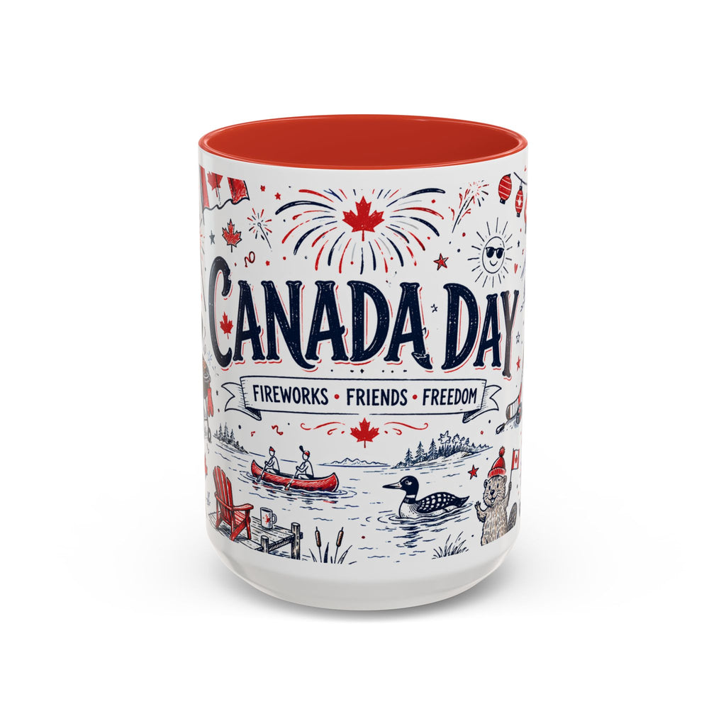Canada Day Coffee Mug | Canadian Pride Gift | Accent Color Ceramic 11oz 15oz