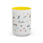 Austin Christmas Mug | Watercolor Travel Souvenir | Holiday Gift | Accent Ceramic Coffee Cup 11oz 15oz