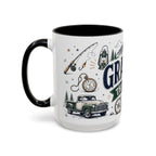 Grandpa The Legend Coffee Mug | Gift From Grandkids | Accent Color Ceramic 11oz 15oz