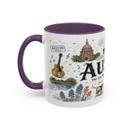 Austin Coffee Mug | Texas Souvenir City Gift | Accent Color Ceramic 11oz 15oz