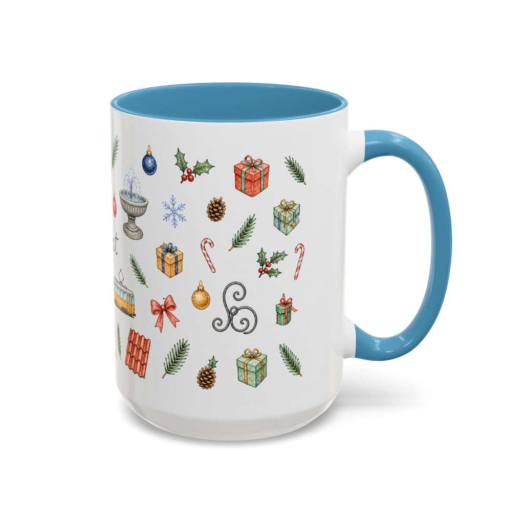 Budapest Christmas Mug | Watercolor City Souvenir | Ceramic Coffee Cup (11oz 15oz)