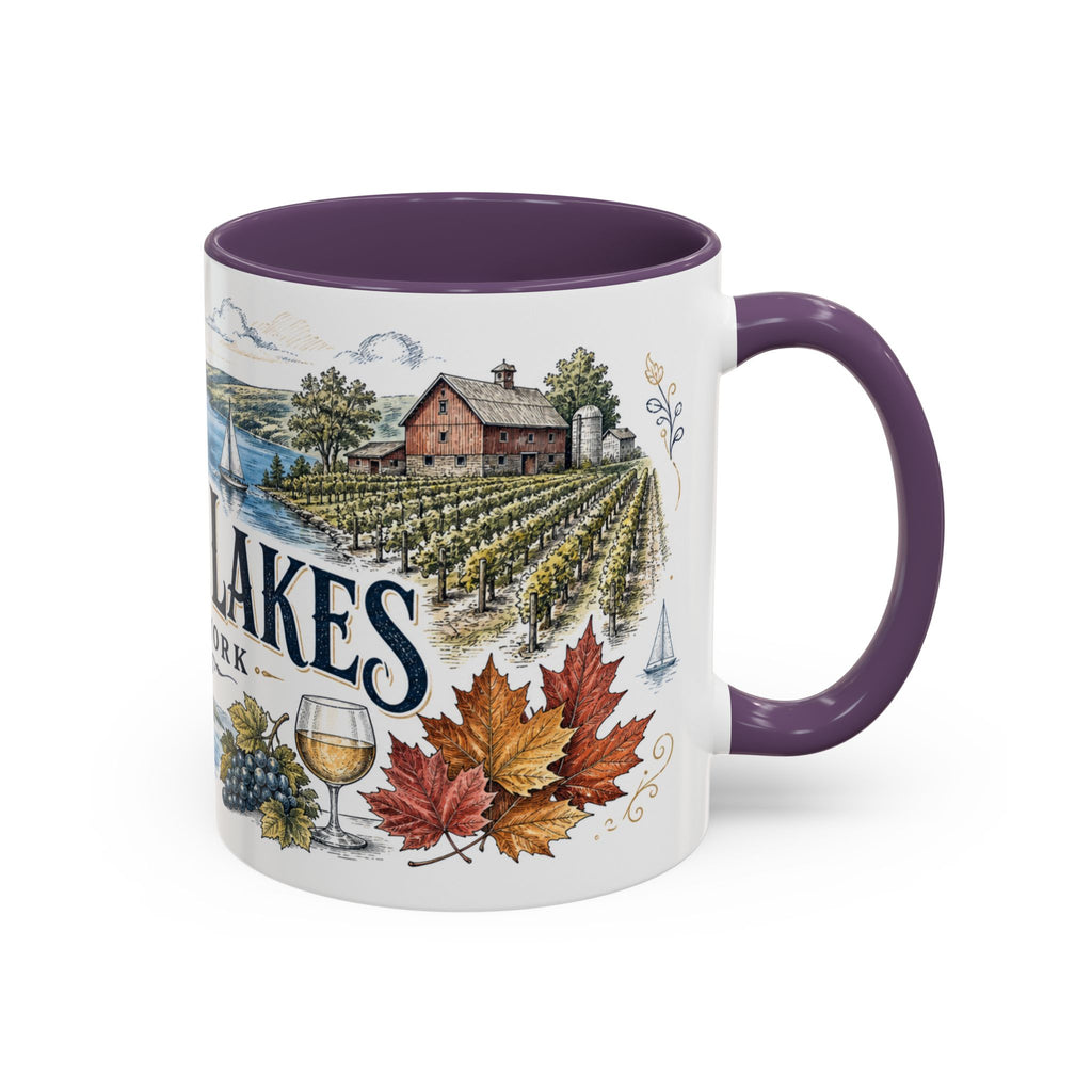 Finger Lakes Mug, New York Travel Souvenir, Bucket List Gift, Accent Ceramic Coffee Mug 11oz 15oz