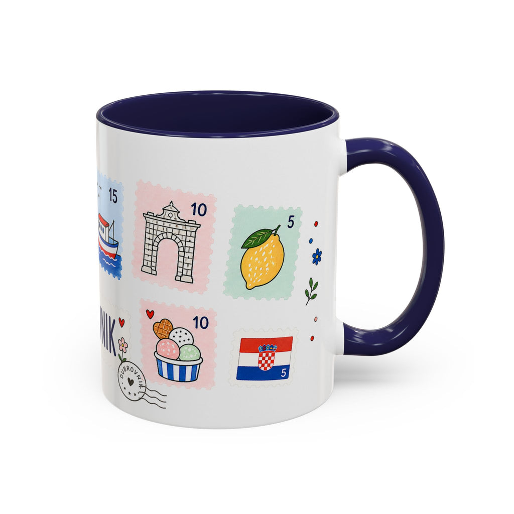 Dubrovnik Coffee Mug | Postage Stamp Collage Mug | Travel Souvenir Accent Cup 11oz 15oz
