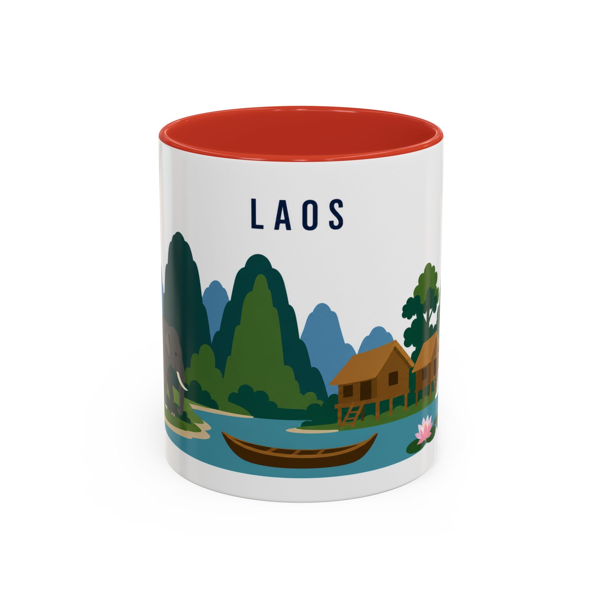Laos Coffee Mug | Travel Souvenir Accent Mug | Country Gift Ceramic Cup 11oz 15oz