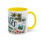 Seychelles Coffee Mug | Travel Destination Souvenir Gift | Accent Color Ceramic 11oz 15oz