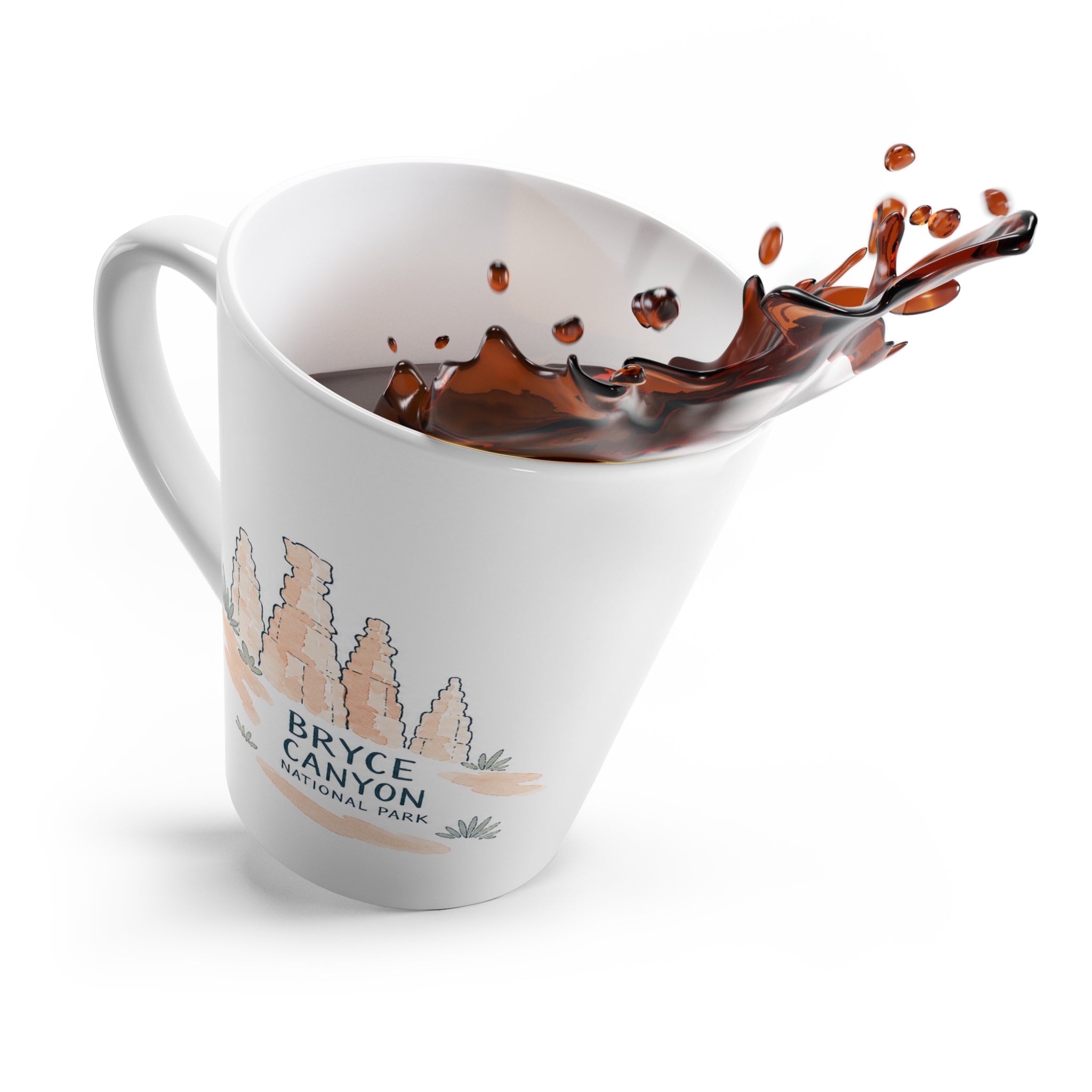 Bryce Canyon National Park Latte Mug | Pastel Watercolor Nature Coffee Cup | 12 oz Travel Souvenir Gift