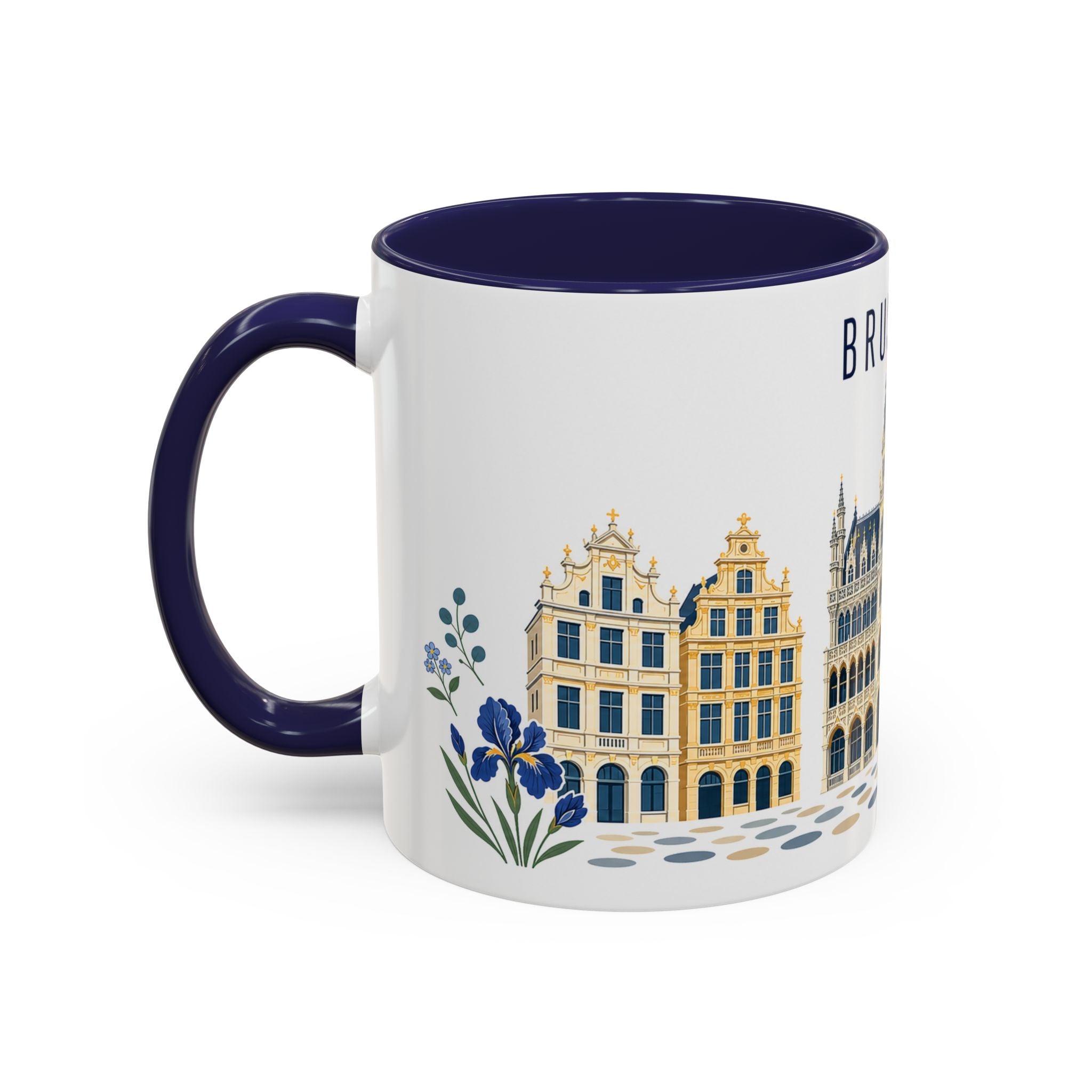 Brussels Coffee Mug | Belgium Travel Souvenir | Porcelain Decal City Gift | 11oz 15oz Accent Mug