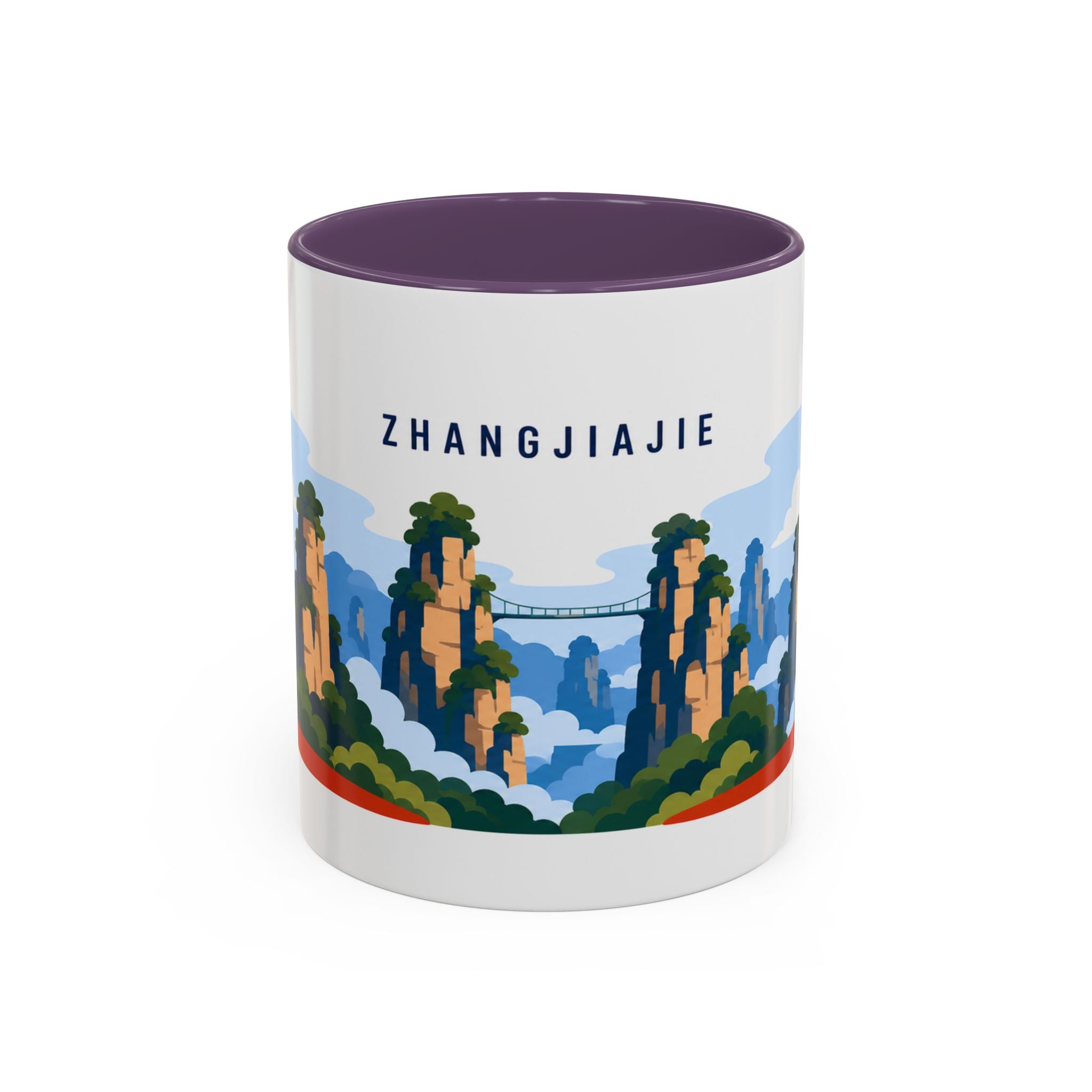 Zhangjiajie Coffee Mug | Travel Destination Souvenir Gift | Accent Color Ceramic 11oz 15oz