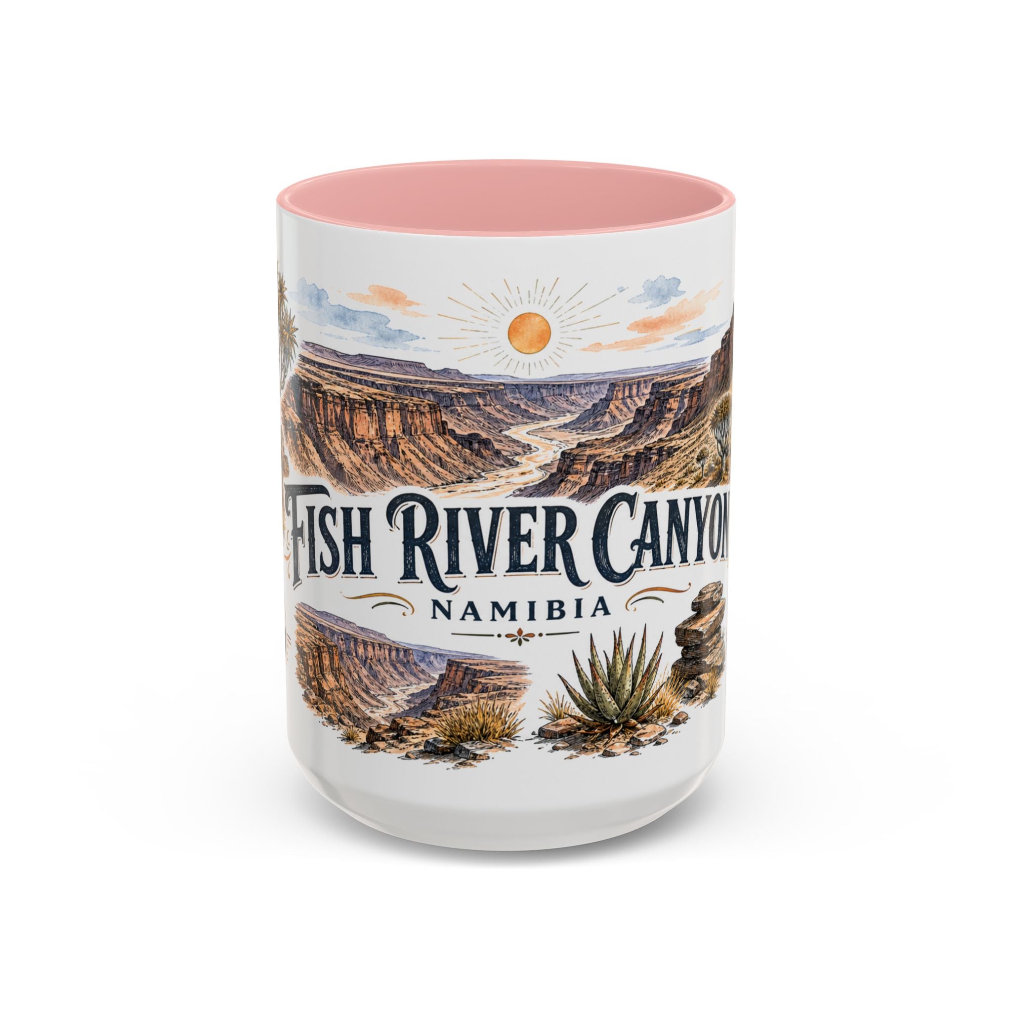 Fish River Canyon Mug, Namibia Travel Souvenir, Bucket List Gift, Accent Ceramic Coffee Mug 11oz 15oz