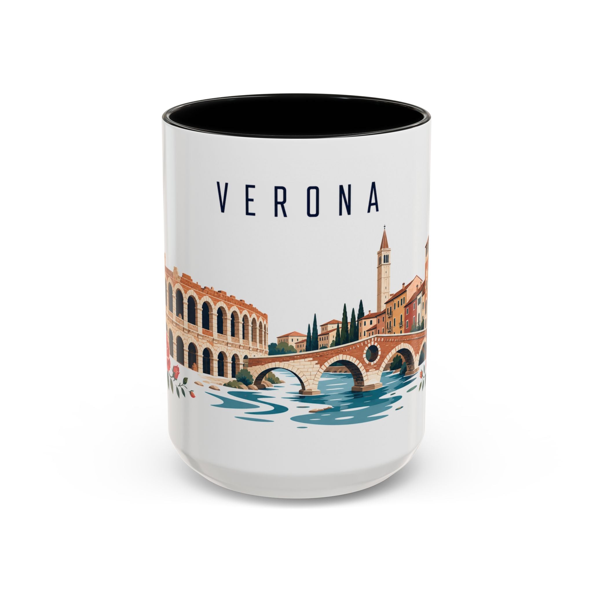 Verona Coffee Mug | Italy Travel Souvenir | Porcelain Decal City Gift | 11oz 15oz Accent Mug