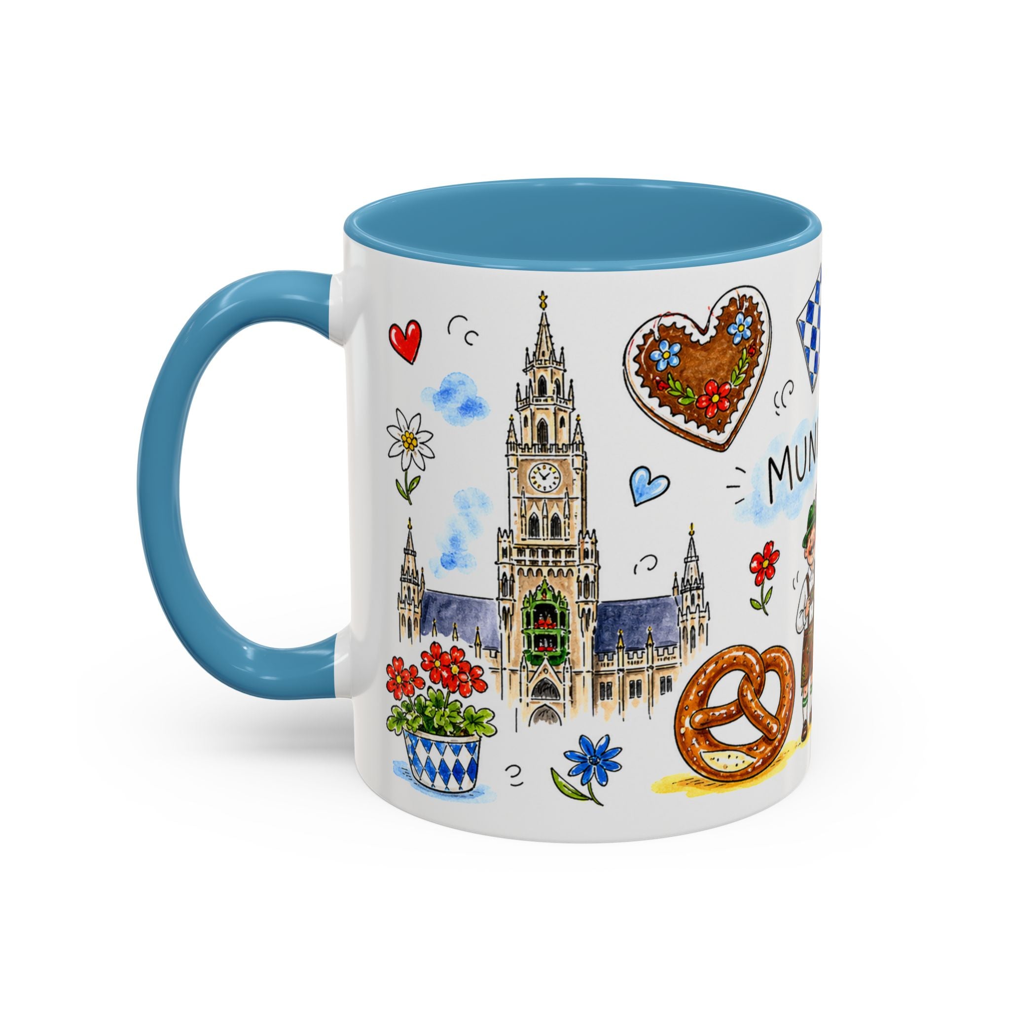 Munich Travel Mug | European City Souvenir Accent Coffee Mug | 11oz 15oz Ceramic Cup