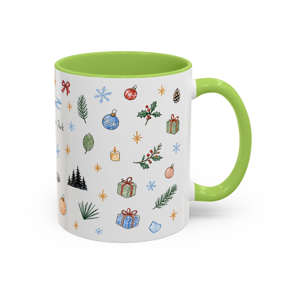 Denali National Park Christmas Mug | Watercolor Travel Souvenir | Holiday Gift | Accent Ceramic Coffee Cup 11oz 15oz