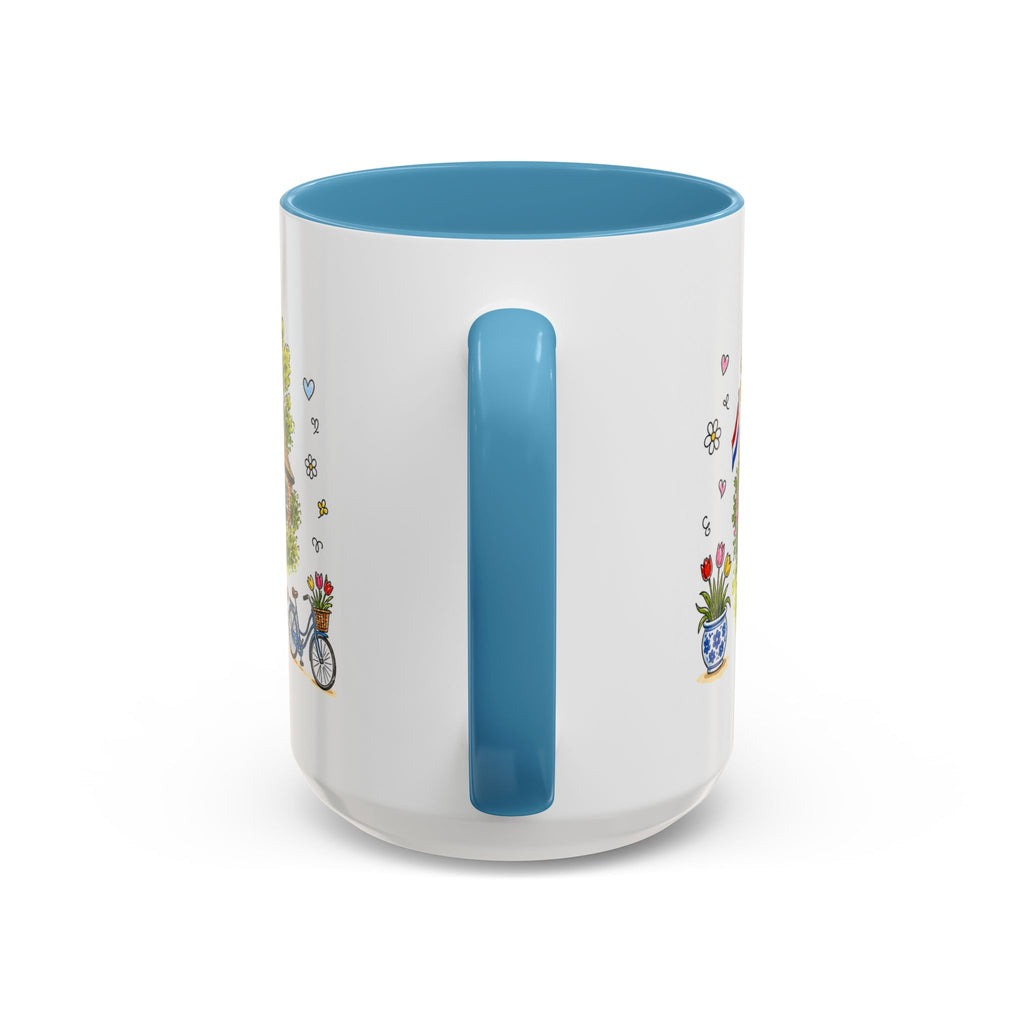 Giethoorn Illustrated Travel Mug | Netherlands Souvenir Accent Coffee Mug | 11oz 15oz Ceramic Cup