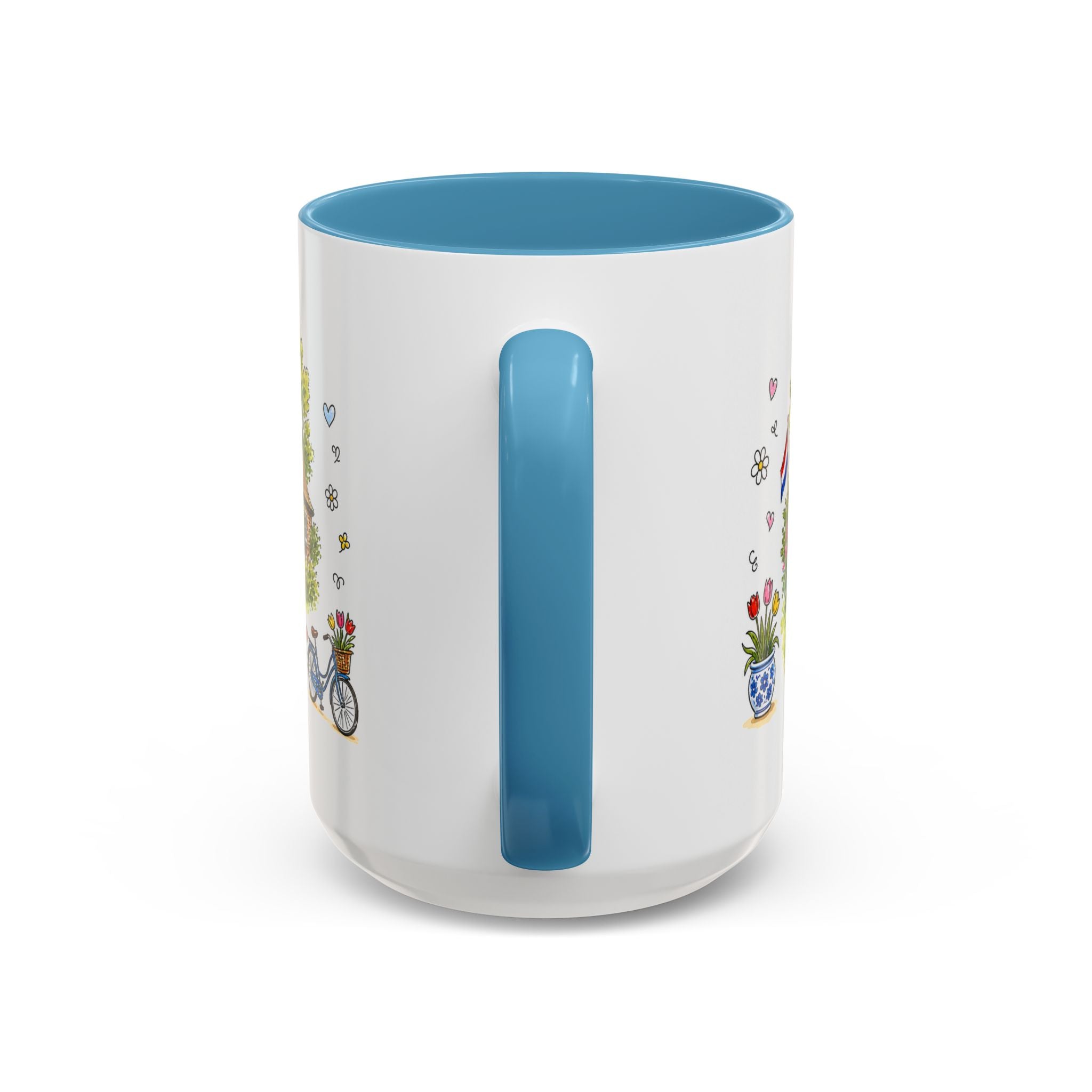 Giethoorn Illustrated Travel Mug | Netherlands Souvenir Accent Coffee Mug | 11oz 15oz Ceramic Cup