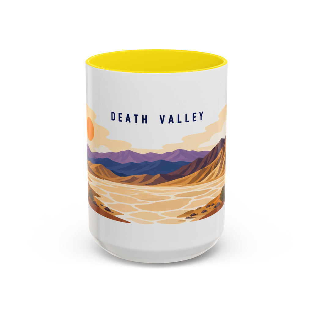 Death Valley National Park Coffee Mug | Solid Color Block Park Souvenir | 11oz 15oz Accent Mug