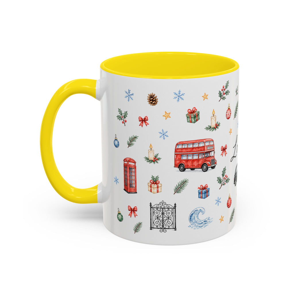 London Christmas Mug | Watercolor City Souvenir, Travel Memories, Ceramic Coffee Cup