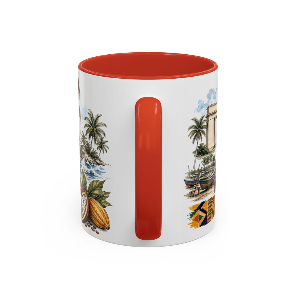 Accra Coffee Mug | Ghana Travel Souvenir | Vintage Illustrated City Gift | 11 oz 15 oz Accent Mug