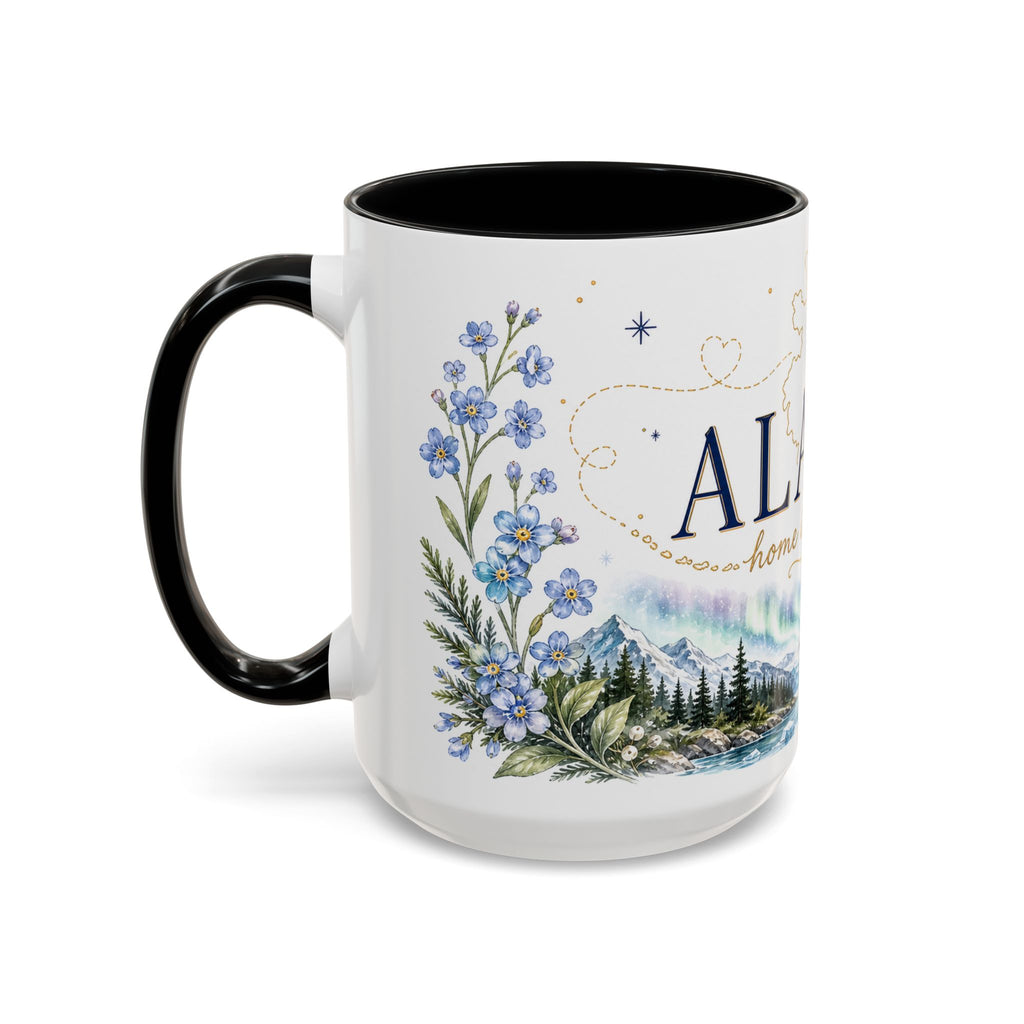 Alaska State Map Mug | Northern Lights, Mountains, Glaciers | Moving Away Gift