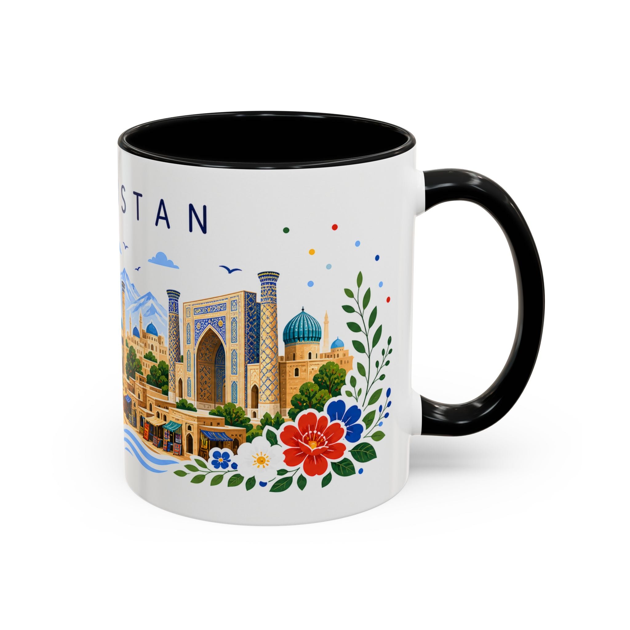 Uzbekistan Coffee Mug | Travel Souvenir Accent Mug | Place Gift Ceramic Cup 11oz 15oz