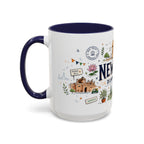 New Delhi Coffee Mug | India Souvenir Travel Gift | Accent Color Ceramic 11oz 15oz