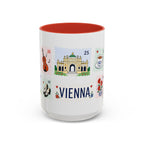 Vienna Coffee Mug | Postage Stamp Collage Mug | Travel Souvenir Accent Cup 11oz 15oz