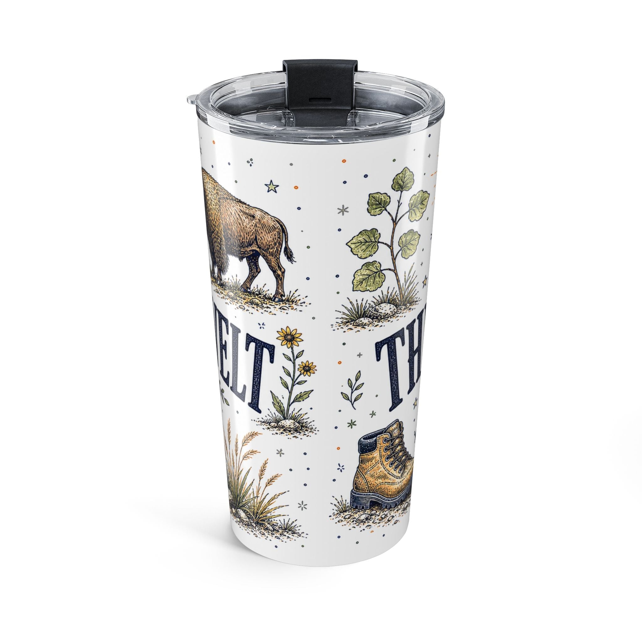 Theodore Roosevelt National Park 20oz Tumbler | North Dakota Badlands Bison Gift | Insulated Stainless Steel Travel Cup