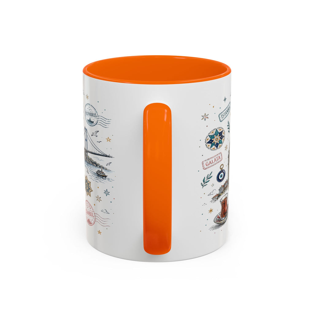 Istanbul Coffee Mug | Turkey Souvenir Travel Gift | Accent Color Ceramic 11oz 15oz