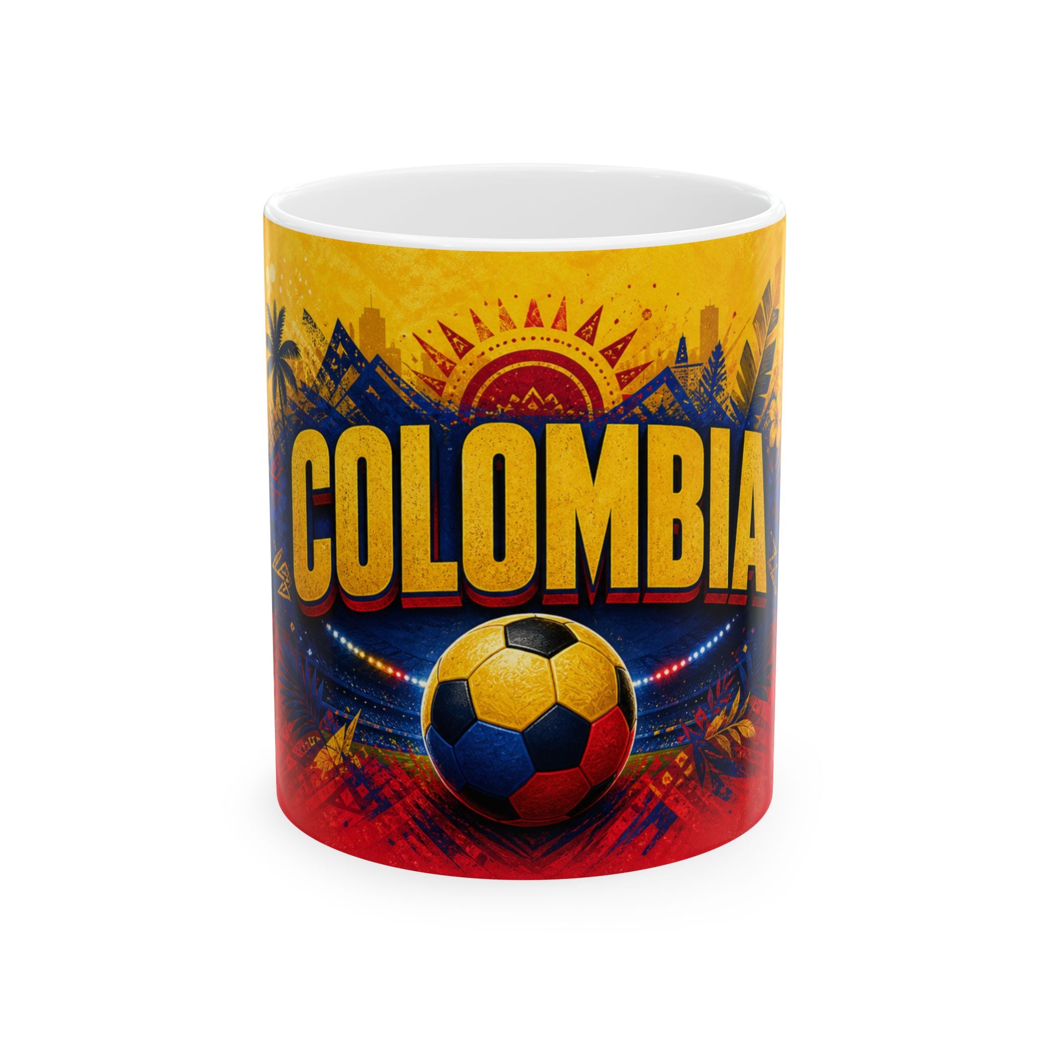 Colombia Soccer Spirit Coffee Mug | Soccer Fan Gift | Ceramic 11oz 15oz Match Day Cup