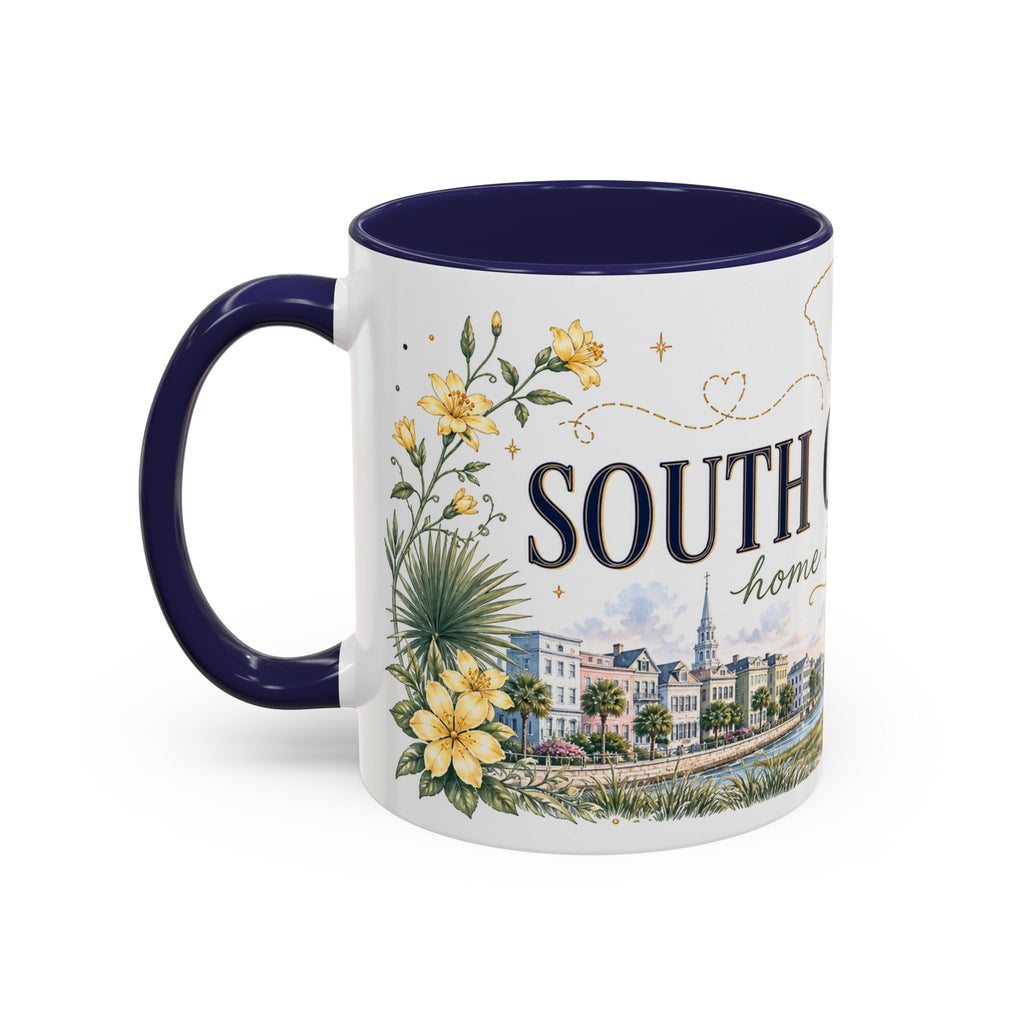 South Carolina State Mug | Botanical Map Accent Cup (11oz 15oz)