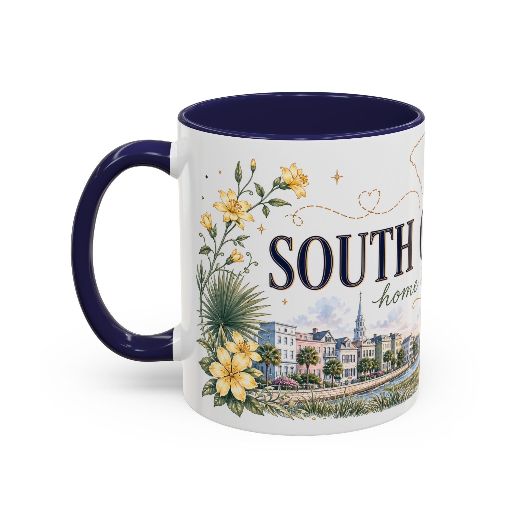 South Carolina State Mug | Botanical Map Accent Cup (11oz 15oz)