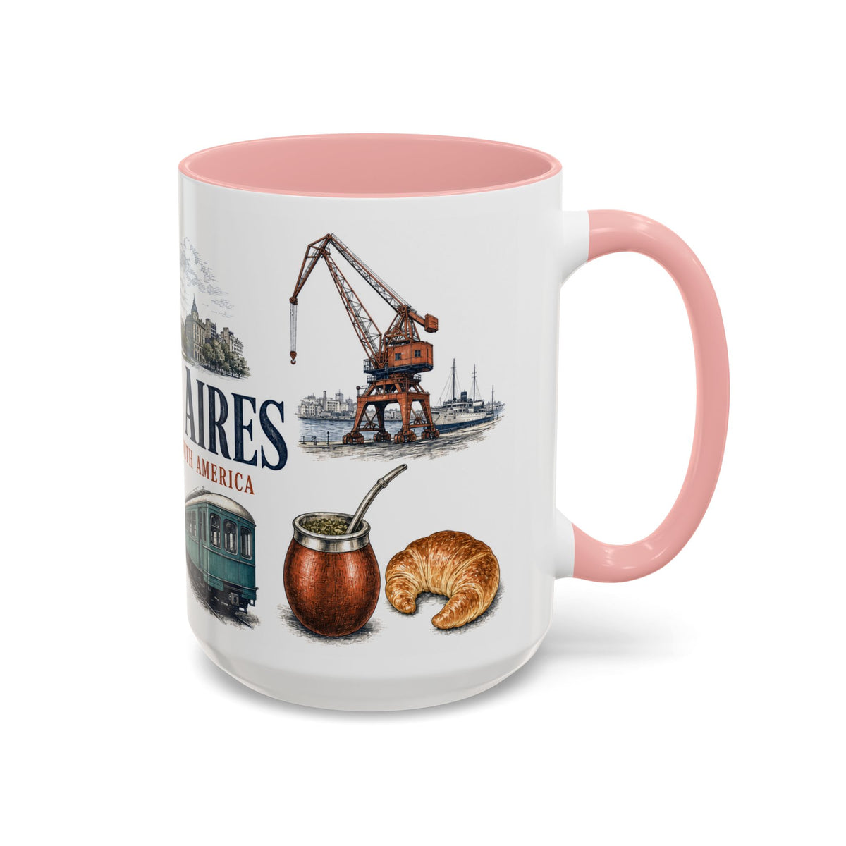 Buenos Aires Coffee Mug | Argentina Travel Souvenir | Vintage Illustrated City Gift | 11 oz 15 oz Accent Mug