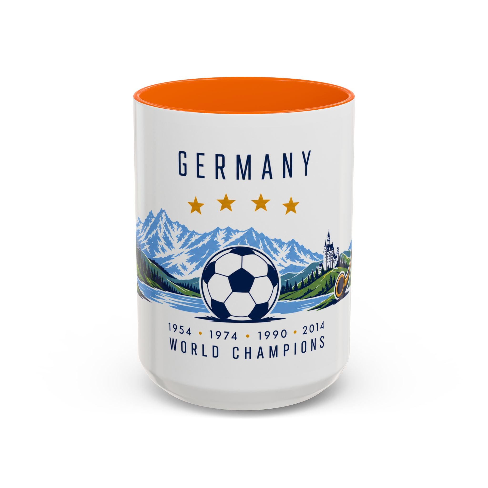 Germany World Champions Mug | Four Time Soccer Champion Gift | German Football Fan Cup | 1954–2014 | 11oz 15oz Accent Mug