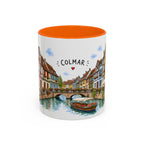 Colmar Illustrated Travel Mug | France Souvenir Accent Coffee Mug | 11oz 15oz Ceramic Cup