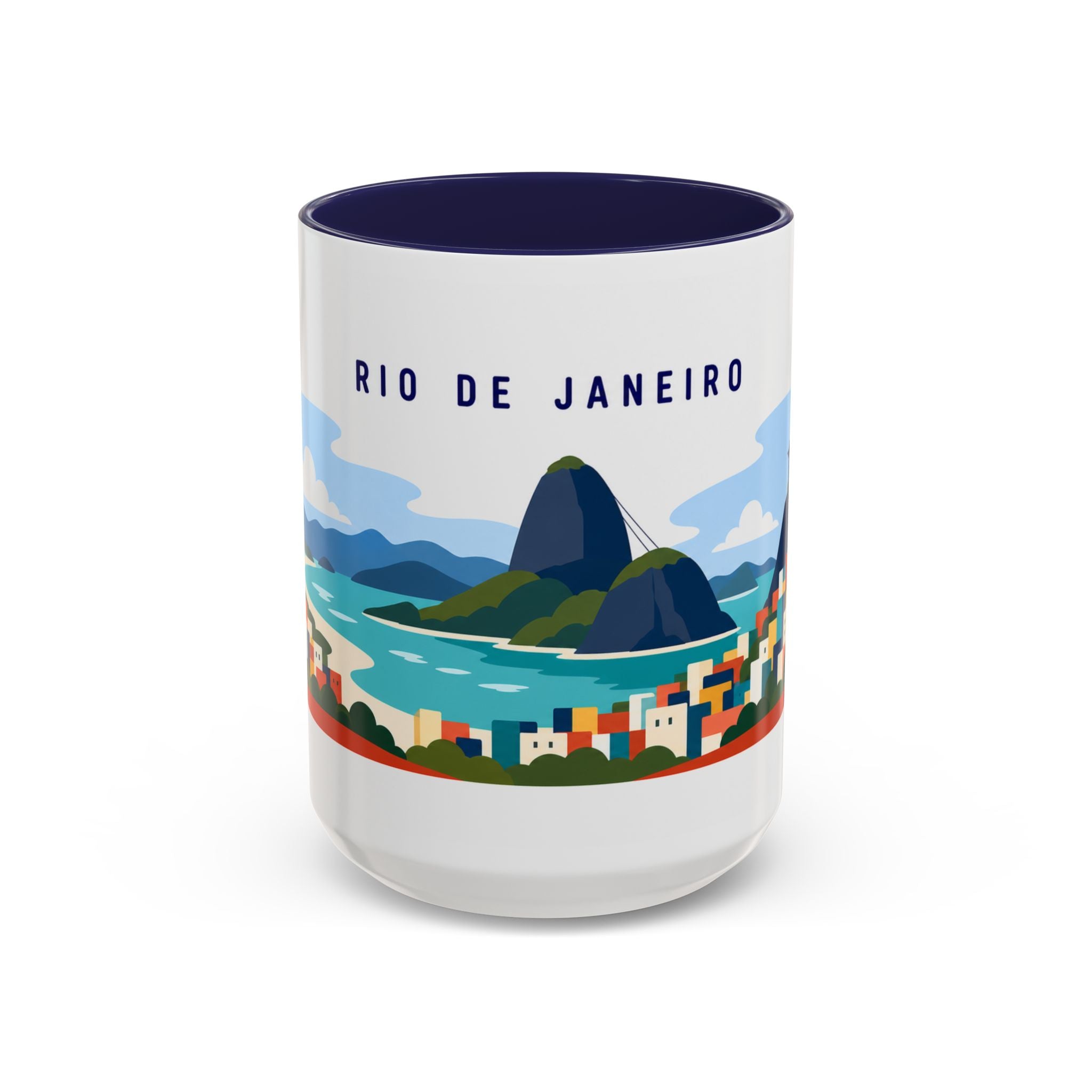 Rio de Janeiro Coffee Mug | Travel Destination Souvenir Gift | Accent Color Ceramic 11oz 15oz