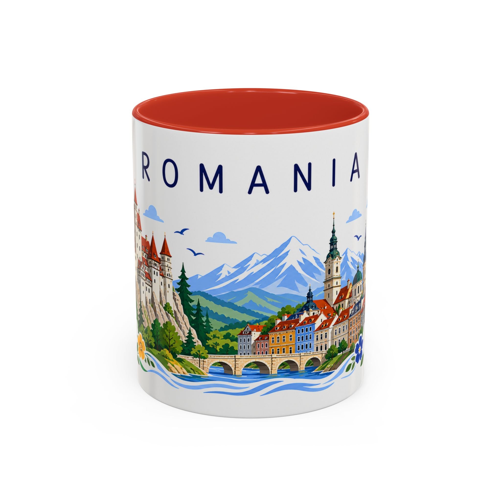 Romania Coffee Mug | Travel Souvenir Accent Mug | Place Gift Ceramic Cup 11oz 15oz