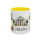 Raleigh Illustrated Travel Mug | City Souvenir Accent Coffee Mug | 11oz 15oz Ceramic Cup