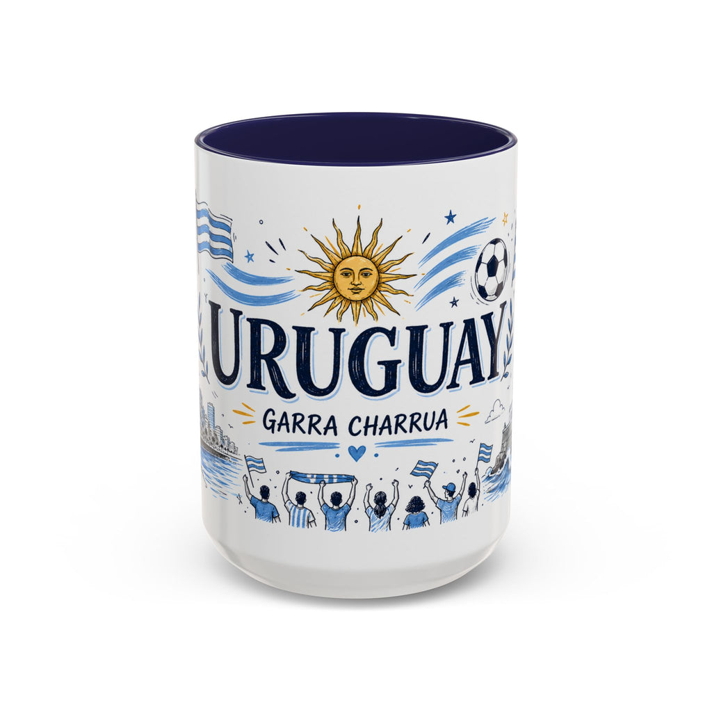 Uruguay Soccer Coffee Mug | World Cup Fan Gift | Accent Color Ceramic 11oz 15oz Match Day Cup
