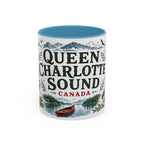 Queen Charlotte Sound Coffee Mug | Travel Destination Souvenir Gift | Accent Color Ceramic 11oz 15oz