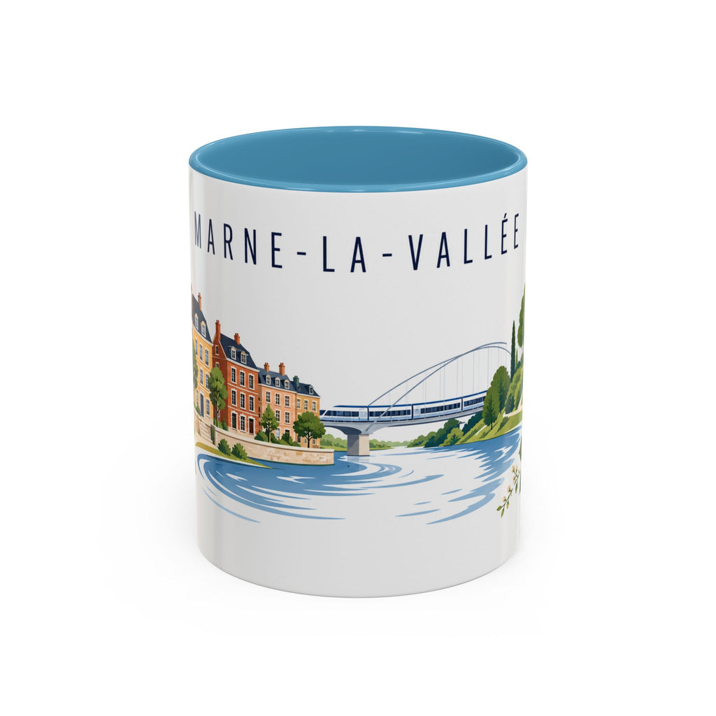 Marne-La-Vallée Coffee Mug | France Travel Souvenir | Porcelain Decal City Gift | 11oz 15oz Accent Mug