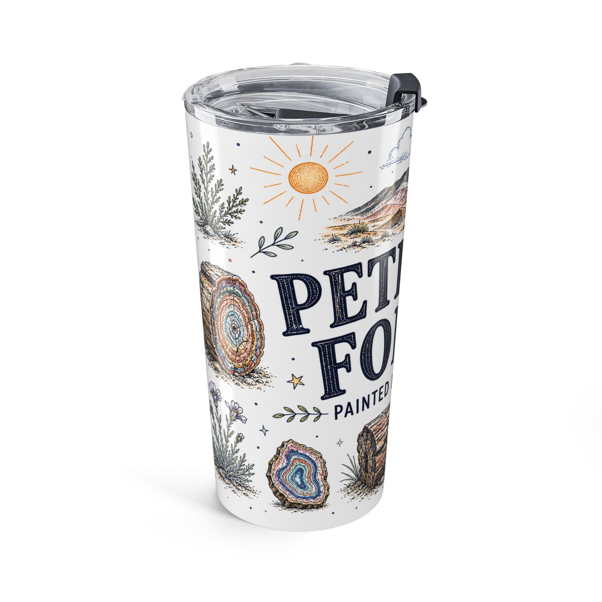 Petrified Forest National Park 20oz Tumbler | Arizona Painted Desert Fossil Gift | Insulated Stainless Steel Travel Cup