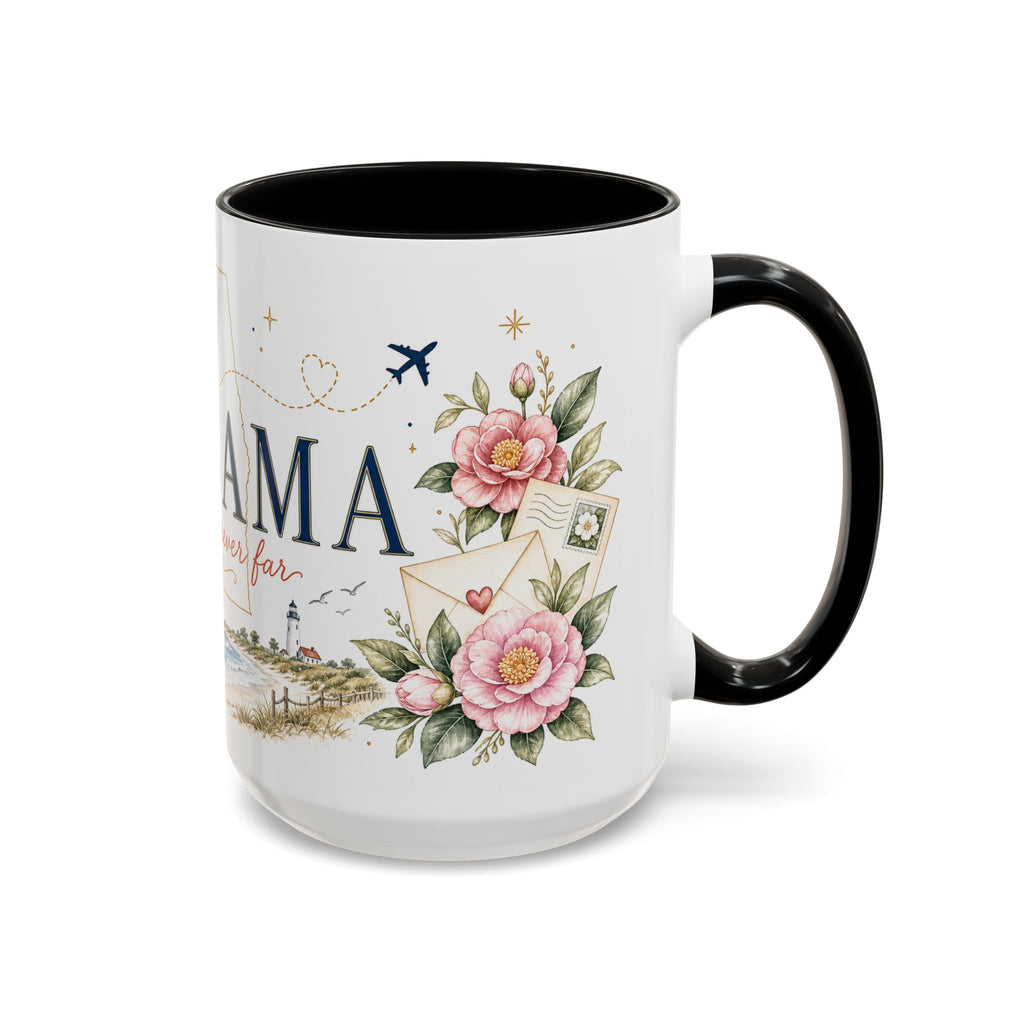 Alabama State Map Mug | Coastal Scenery, Botanical Accents, Homesick Gift