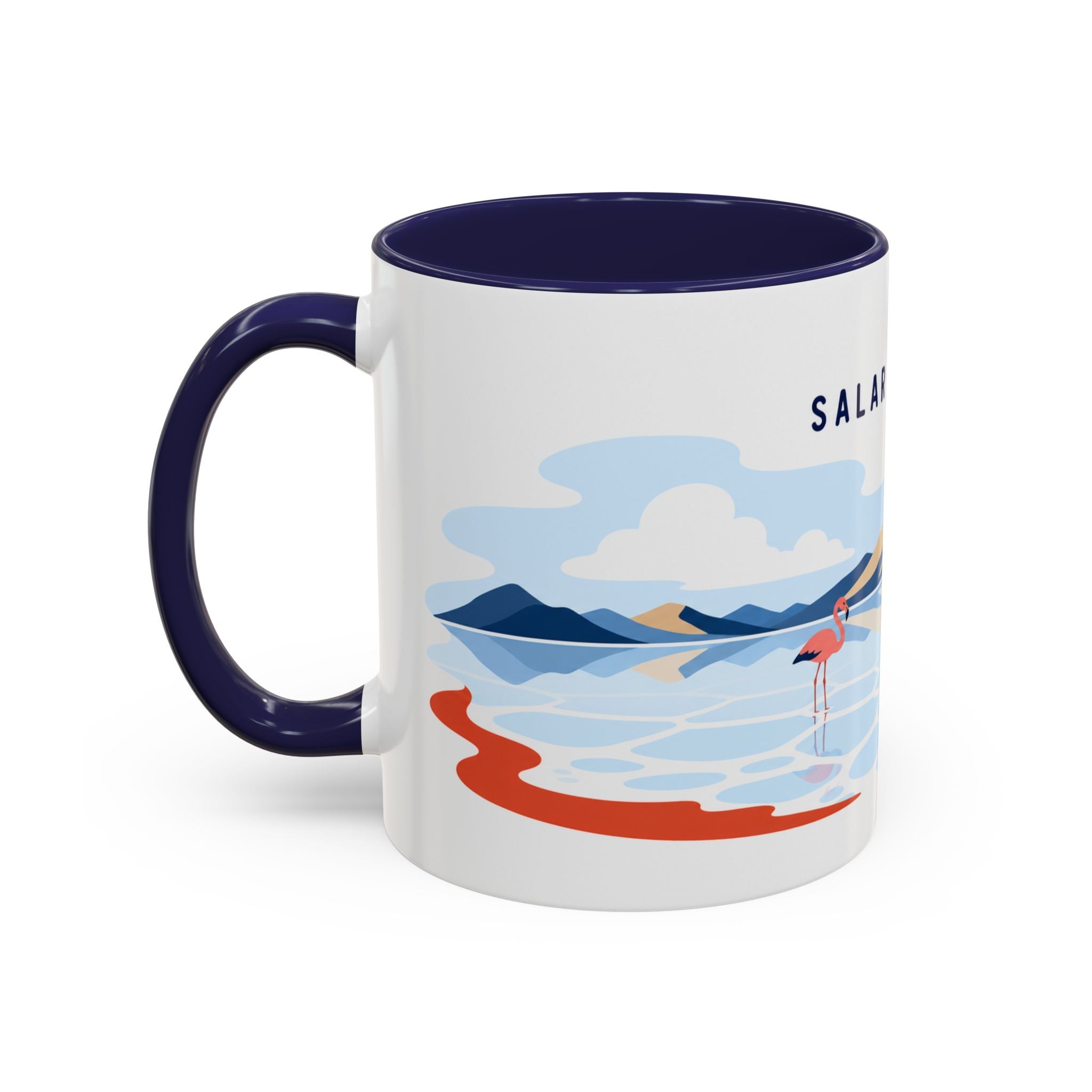 Salar de Uyuni Coffee Mug | Travel Destination Souvenir Gift | Accent Color Ceramic 11oz 15oz