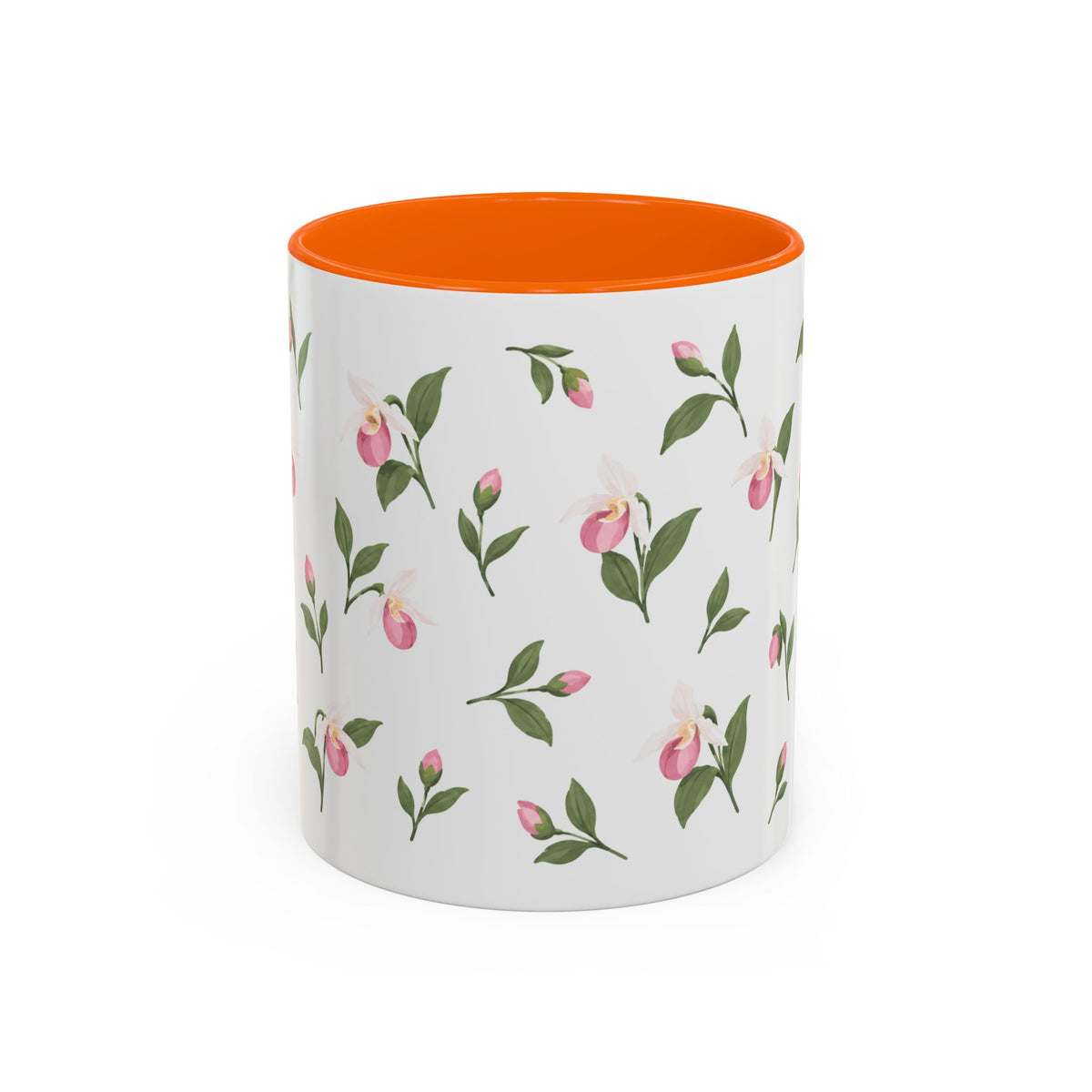 Minnesota Pink and White Lady Slipper Mug, State Flower Floral Coffee Cup, 11oz Botanical Gift