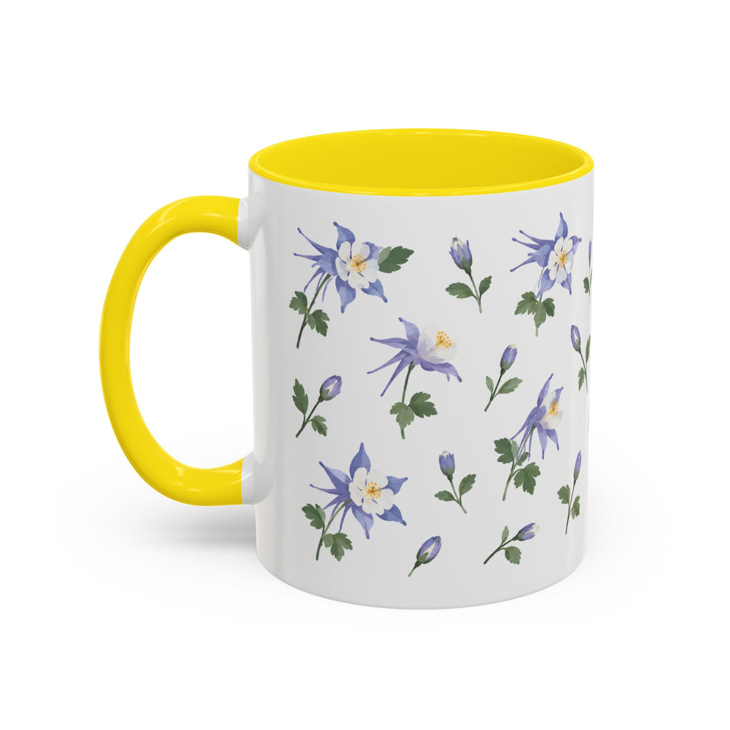 Colorado Rocky Mountain columbine Mug, State Flower Floral Coffee Cup, 11oz Botanical Gift