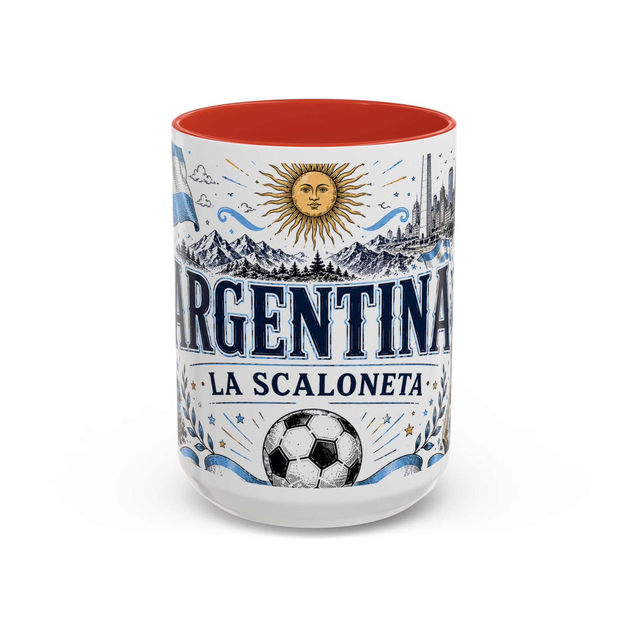 Argentina Soccer Coffee Mug | Soccer Fan Gift | Accent Color Ceramic 11oz 15oz Match Day Cup